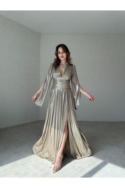 Mooi Butik Aria Maxi Dress 8548 - Gold