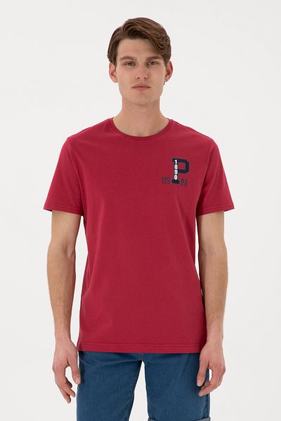 U.S. Polo Assn. Men's Regular Fit Crew Neck Cherry T-Shirt 50306897 -Vr223