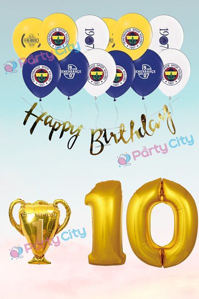 Party City Σετ μπαλονιών με θέμα τον θαυμαστή 10 ετών - Παστέλ μπαλόνι με αριθμό κούπα με αλουμινόχαρτο