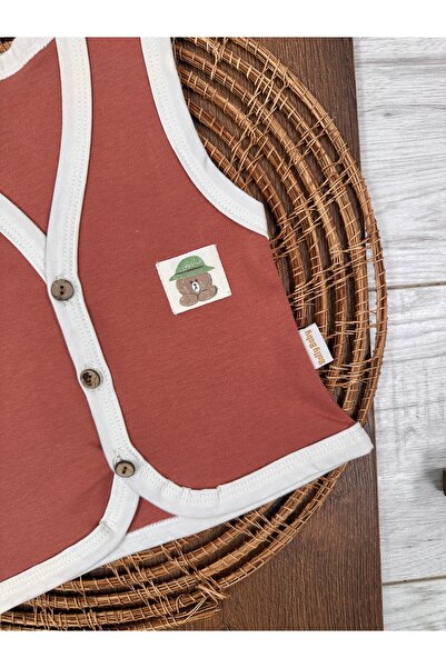 Bolly Baby Baby Vest Camper Teddy Bear Themed Combed Cotton Vest 100% Cotton 0-3-6 Months Buttoned