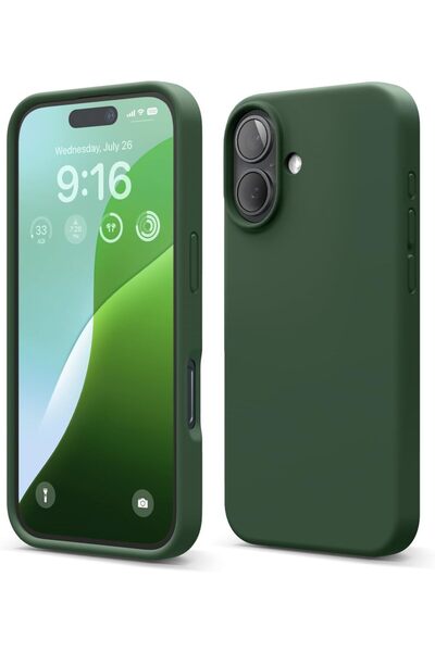 Merwish İphone 16 Plus Uyumlu Logolu Içi Kadife Yumuşak Silikon Kamera Koruma...