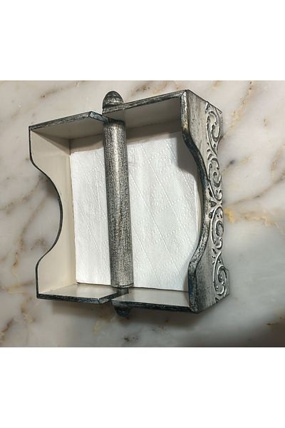 Blooms Akademi Vintage Patterned Wooden Paper Napkin Holder