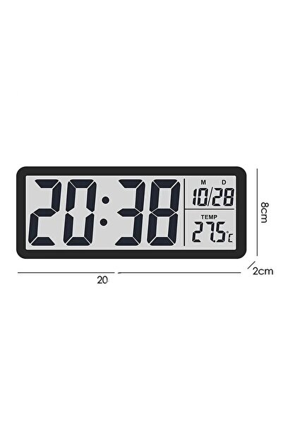 Genel Markalar LCD Ekranlı Modern Tasarım Dijital Duvar Saati USB Pilli Zaman Tarih Sıcaklık Saat Gösterimi 20x8cm