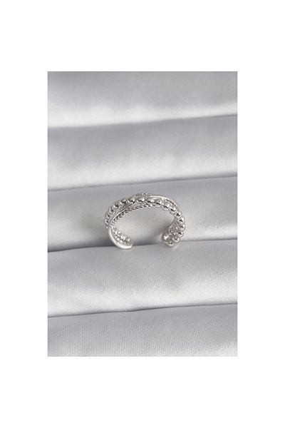 Marsilyan Brass Silver Color Women's Ring - TJ-BYK3030