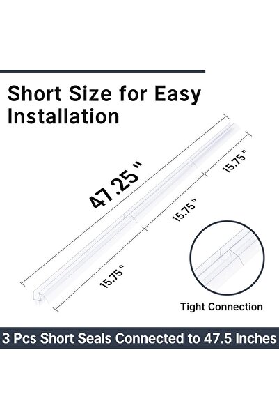 Generic AmazerBath Shower Door Bottom Seal, Frameless Glass Shower Door Seal Strip - Suitable for 3/8 Inch G