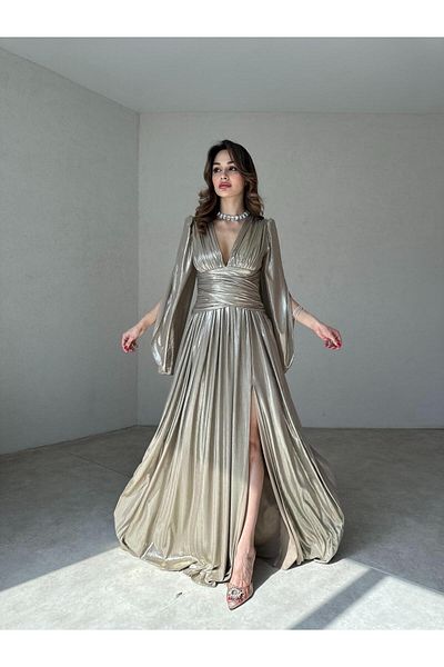 Mooi Butik Aria Maxi Dress 8548 - Gold