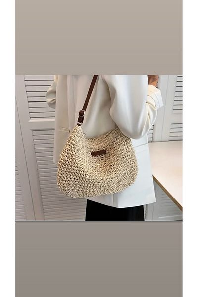 hasır bohem Straw&Bohemian Women's Straw Bag Paper Rope Knitted Bag