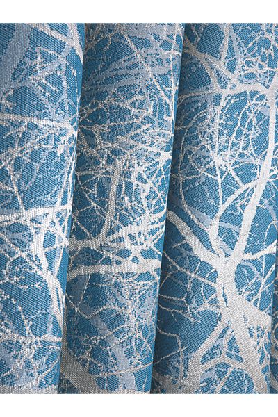 Karesi Yiğit Curtain 1/3 Dense Pleat Turquoise Color Patterned Background Curtain Our Product Is Braçol Gift