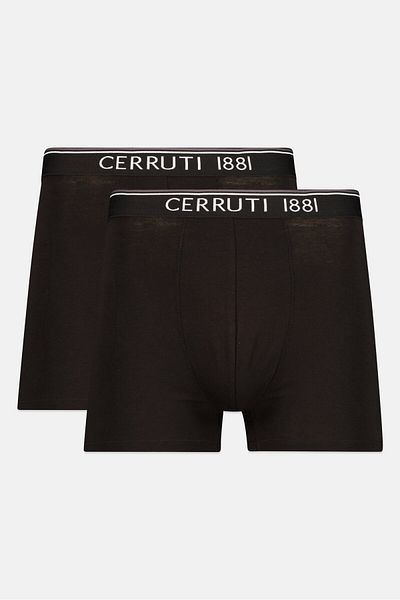 Cerruti 1881 Men 2 Pack Brand Logo Trunk, Black