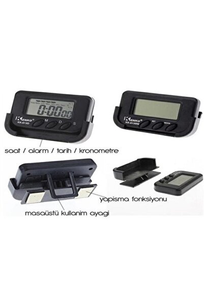 HvT Ev ve Araç Tipi Dijital Saat Kronometreli Alarmlı Pilli Saat