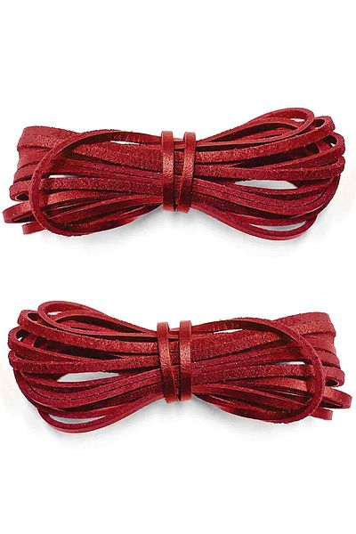 hapshoe Genuine Leather Red 5 mm 1 Pair 100 cm Shoelaces