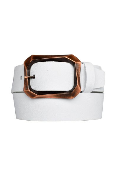GoDeri 100% Piele Genuina, Culoare Cupru cataramă 4 Cm Curea Alba damă ; Blugi, centură sport=08-cupru