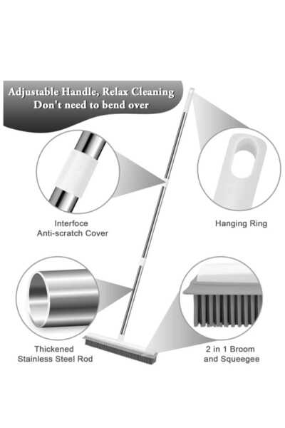 elfnur Kauçuk Zemin Çekpas Fırça Mop Sihirli Temiz Süpürgesi Çekçek Tüy Bırakmayan