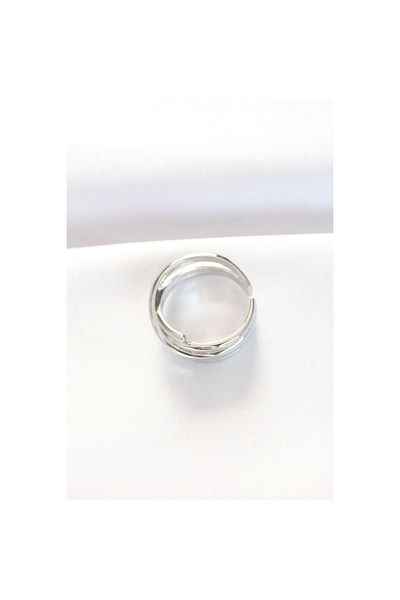Marsilyan Thick Silver Color Adjustable Ring - Tj-Byk3102
