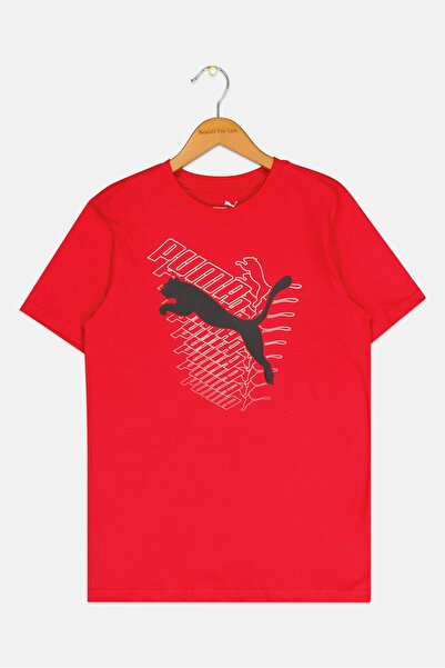 Puma Kids Boy Sportswear Fit Short Sleeve Outdoor T-Shirt, Red