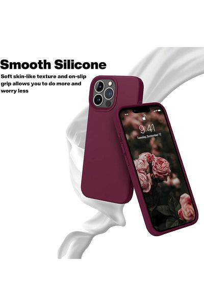 Generic Silicone Case Cover Compatible with iPhone 13 pro max , Ultra Slim Fit with Full Body Protection