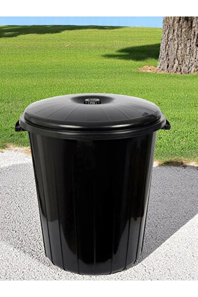 OLİWAM سلة مهملات سوداء كبيرة الحجم سعة 50 لتر مع غطاء