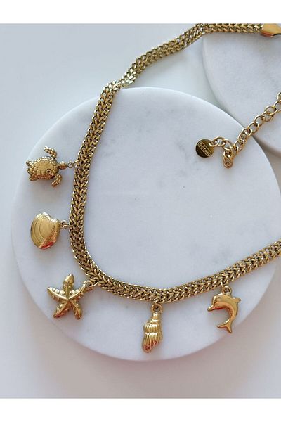 CHARMLUCKY Steel Charm Necklace