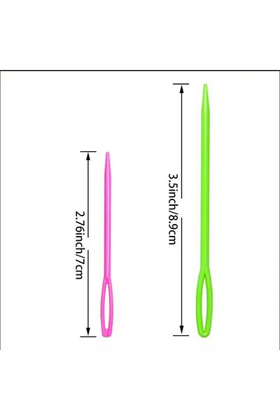 yiğit aksesuar 2 Size 6Pcs Plastic Wool Sewing Needle Knitting Stitch Wool Weaving Handicraft Supplies