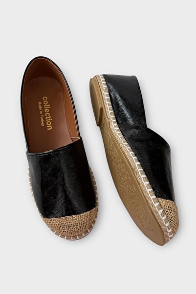 Liger Women's Espadrille Ballerina Shoes Black - Cream