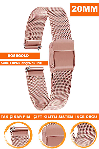 COBRA سوار ساعة شبكي معدني رفيع مقاس 20 ملم لساعة Fossil-Welder-Casio-Seiko-O...