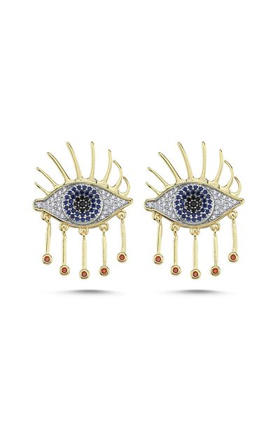 CHARMLUCKY STEEL EYE EARRINGS