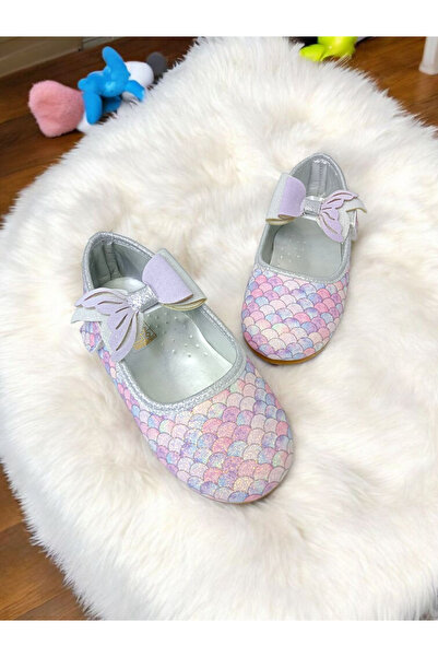 pediashoes Girl's Mermaid Patterned Orthopedic Sole Soft Stylish Ballerinas