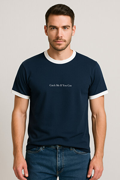 offsidesign Unisex Oversize kroj tamnoplava majica Catch Me If You Can Štampa...