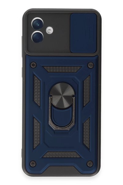 New Face Samsung Galaxy A04E Case Pars Lens Ring Silicone - Navy Blue Gnzrz