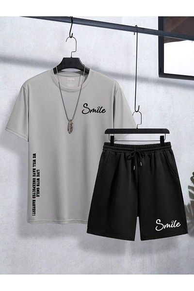 Vordevia Smile Printed Oversize T-Shirt and Shorts Set