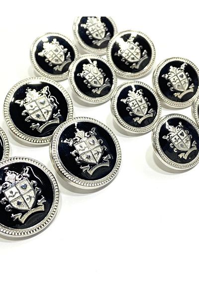 karantuhafiye Blazer Jacket Button 4+8 Suit / Silver Inside Black