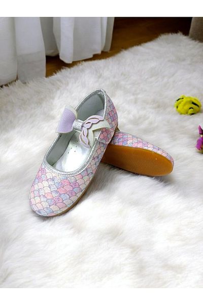 pediashoes Girl's Mermaid Patterned Orthopedic Sole Soft Stylish Ballerinas