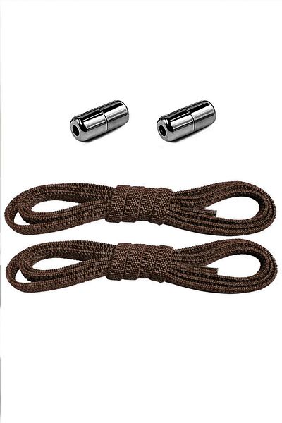 hapshoe Adjustable 1 Pair Brown Screw Capsule End 6 mm Rubber Practical Laces