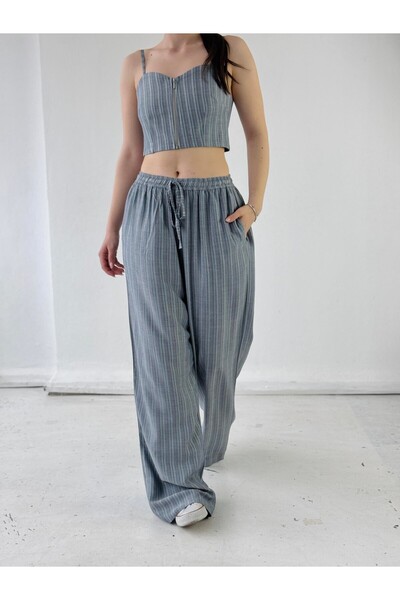 Retrobird Дизайн Штани з широким кроєм Жіночі Сірий