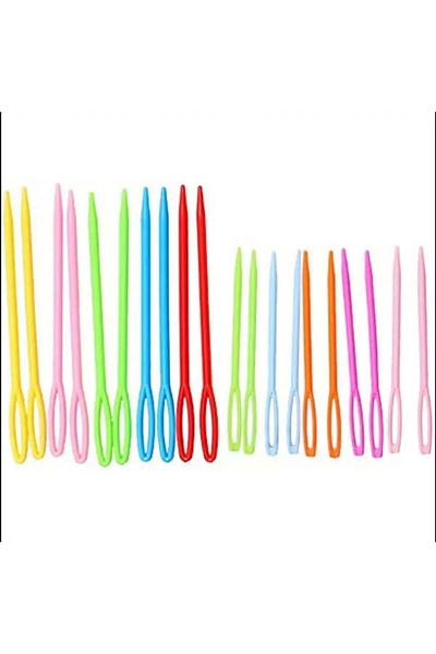 yiğit aksesuar 2 Size 6Pcs Plastic Wool Sewing Needle Knitting Stitch Wool Weaving Handicraft Supplies