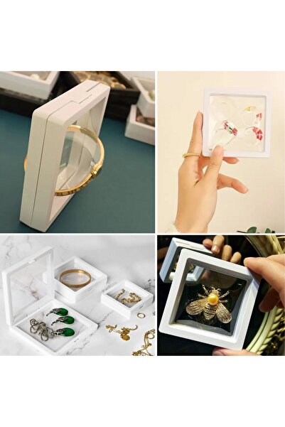 CT STONES 9X9Cm with Stand 3D Jewelry Kinet Keepsake Collection Storage Box Clear Film Frame