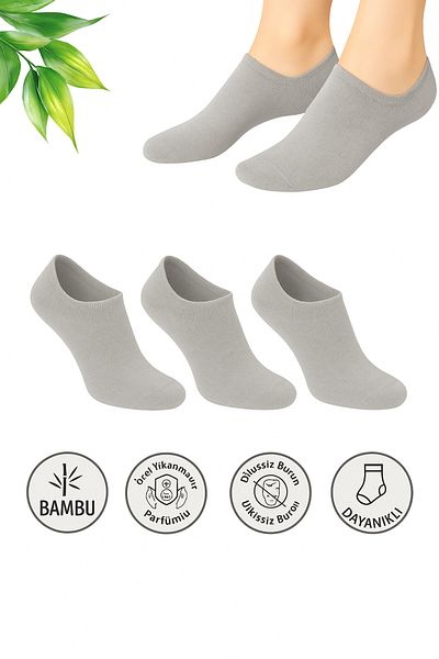 Bambu Women's Seamless Bamboo Socks Invisible at the Ankle Sports Sneaker Socks Premium 3-Pack