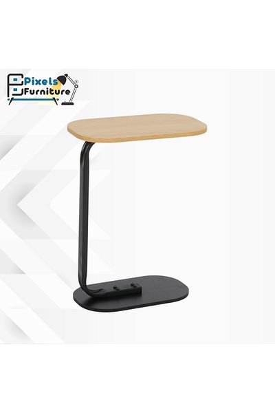 PixelsFurniture Pixel Furniture C-Shaped Side Table for Sofa and Bed, Solid Metal Base Table