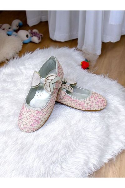 pediashoes Girl's Mermaid Patterned Orthopedic Sole Soft Stylish Ballerinas