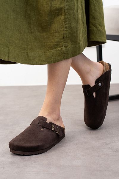Uniqueqoop Ορθοπεδικές Unisex Παντόφλες Σόλας από Γνήσιο Δερμάτινο Μανιτάρι Oslo