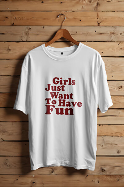 EVIus Oversize kroj Devojke samo žele da se zabave Štampano okrugla kragna T-...