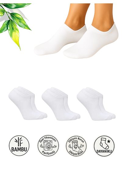 Bambu Women's Seamless Bamboo Socks Invisible at the Ankle Sports Sneaker Socks Premium 3-Pack