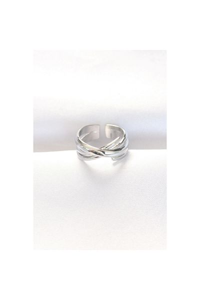 Marsilyan Thick Silver Color Adjustable Ring - Tj-Byk3102