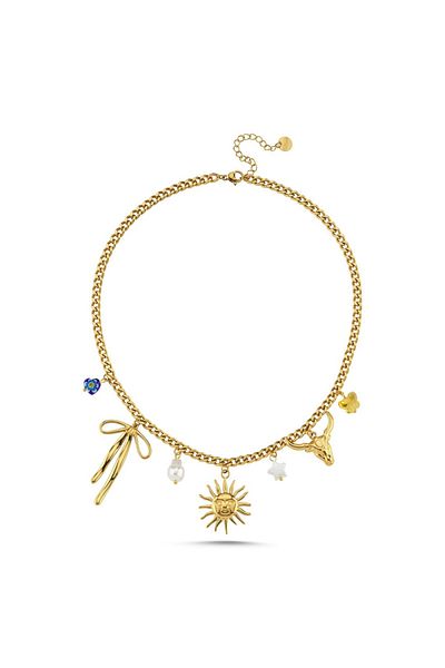 CHARMLUCKY Steel Charm Necklace