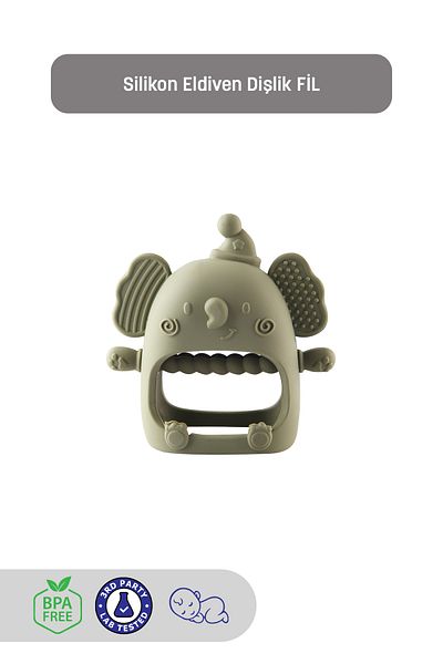 Kiki Silicone Baby Teether - Teething Glove -Silicone Glove Teether Elephant