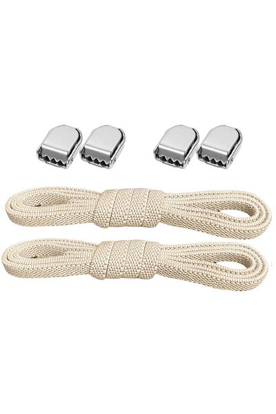 hapshoe Smart Locking Adjustable 1 Pair Beige 6 mm Rubber Practical Laces