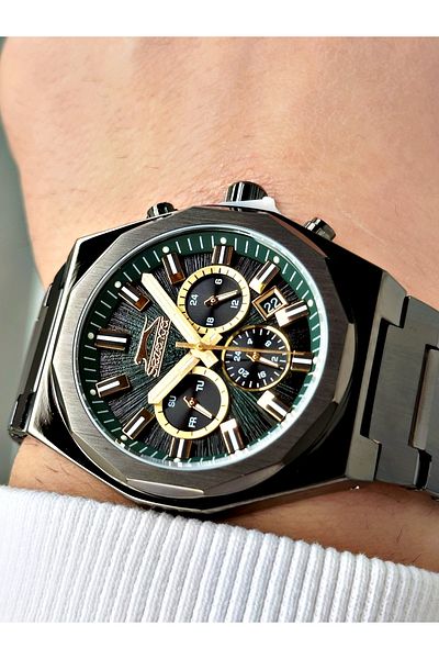 Slazenger Function Black Color 10 Atm Waterproofness Steel Cord Steel Case Men's Wristwatch 2398.03