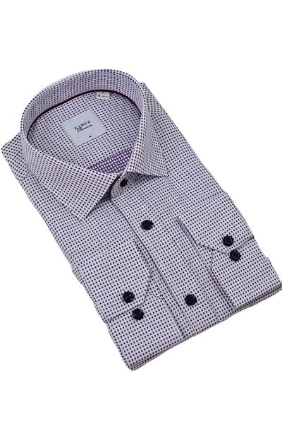 KAMER Men's Classic Polka Dot Long Sleeve Shirt 3596 Bgl-St04402