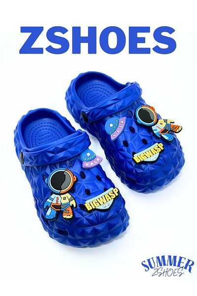 ZSHOES Papuci/Sandale pentru copii unisex cu model piramidal cu talpă anti-alunecare