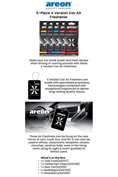 Areon X-Virgin 5-Piece Car Air Freshener